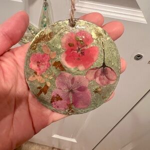 Handcrafted Floral Ornament with Gold Accents